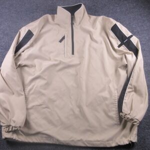 Ashworth Jacket Mens 2XL Beige Colorblock 1/4 Zip Golf Pullover Windbreaker